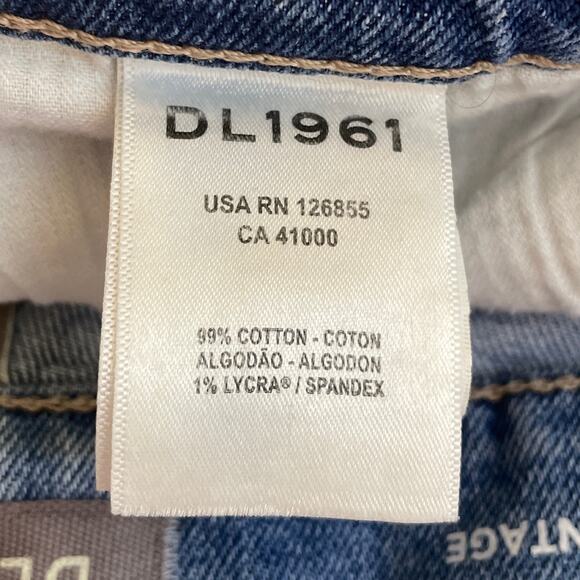 DL1961 Patti Straight High Rise Vintage Jeans Raw Hem Blue Reef Raw Size 27 - Picture 10 of 12